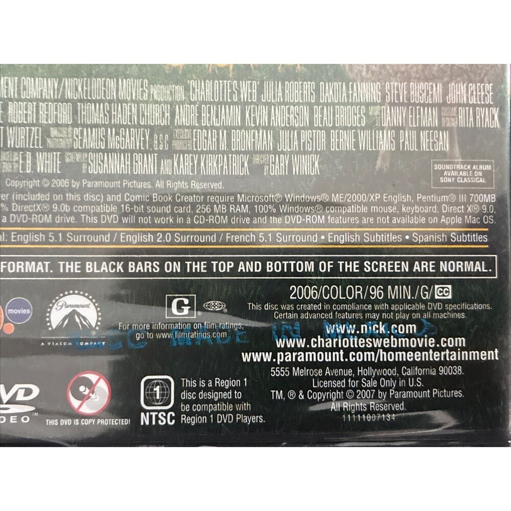 Charlotte’s Web DVD 2006 Family Movie Night Classic Special New Factory Sealed - Picture 9 of 10